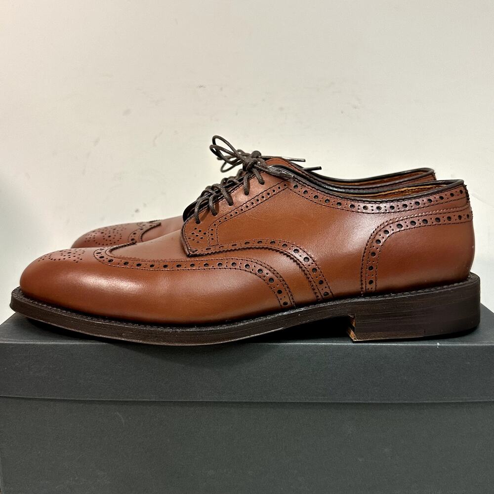 NIB RARE Alden 966 Short Wing Blucher Burnished Tan Calf Derby Made in USA 9 D